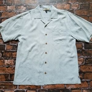 Tommy Bahama Silk Shirt Sharks Pocket M